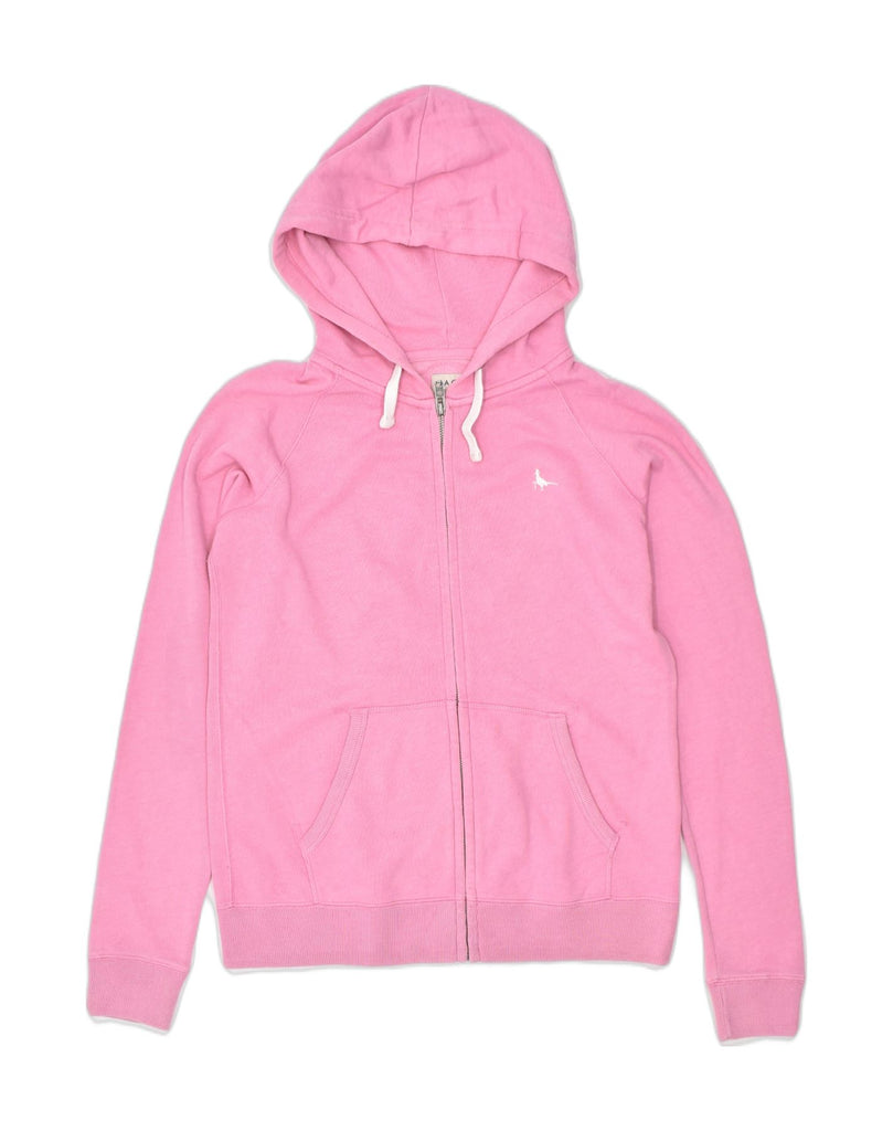 JACK WILLS Womens Zip Hoodie Sweater UK 10 Small Pink Cotton Sports | Vintage | Thrift | Second-Hand | Used Clothing | Messina Hembry 