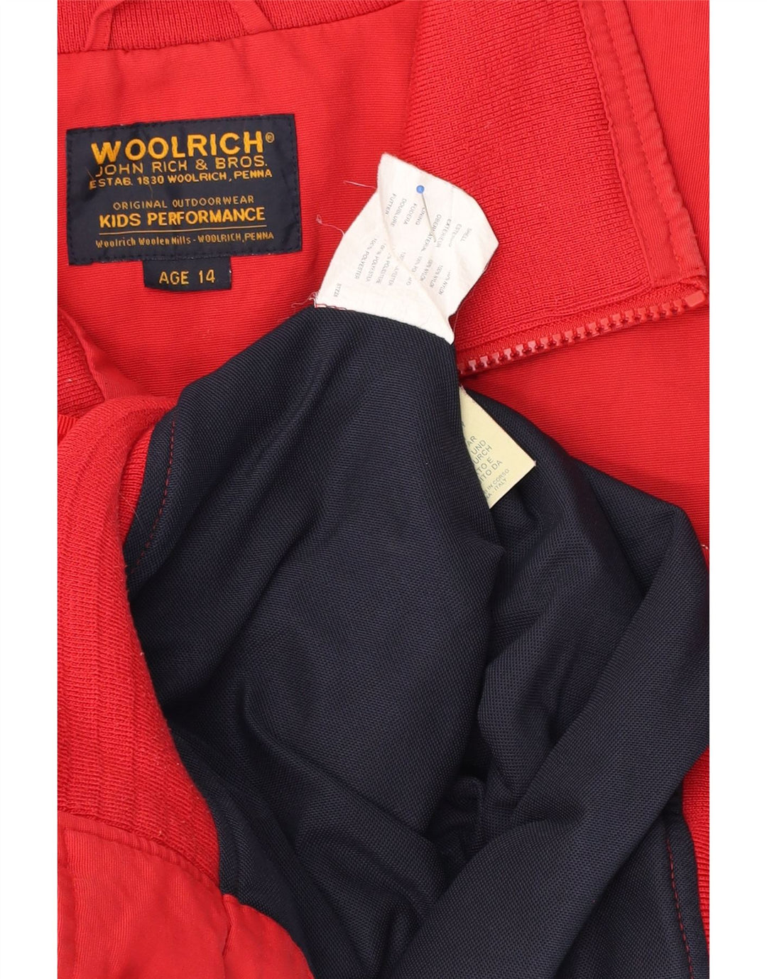 Woolrich Boys Bomber Jacket 13-14 Years Red Polyester
