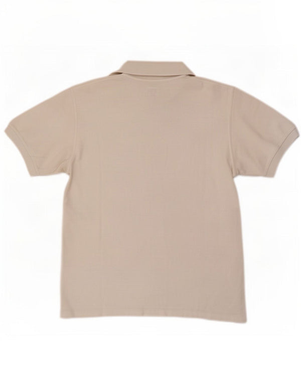 Calvin Klein Jeans Womens Polo Shirt UK 16 Large Off White Cotton
