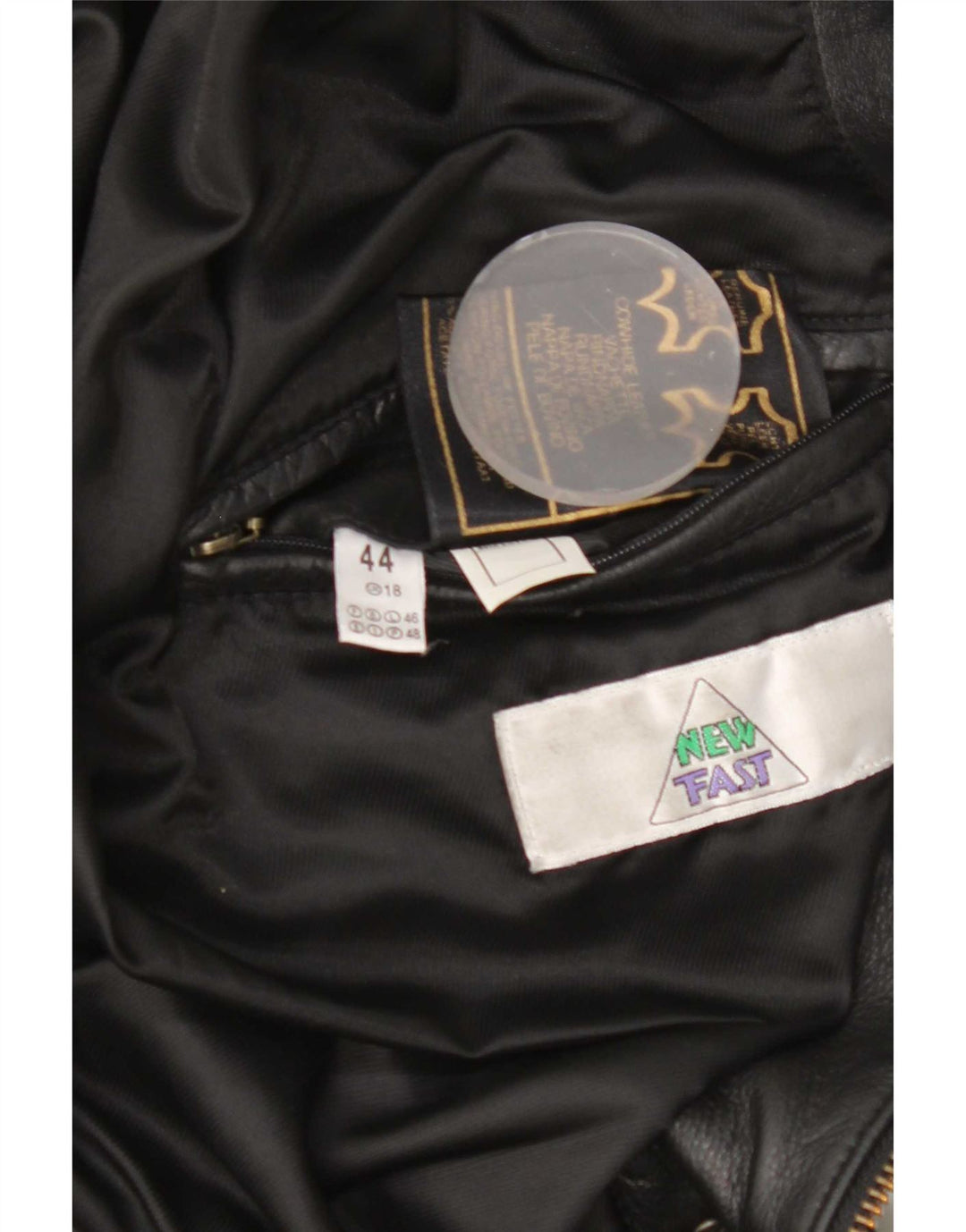 New Fast Womens Oversized Leather Jacket IT 44 Medium Black