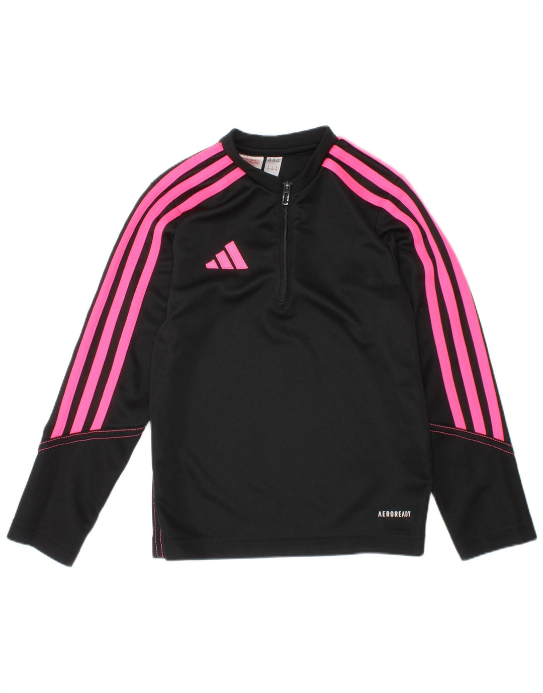Adidas Girls Aeroready Zip Neck Pullover Tracksuit Top 5-6 Years Black