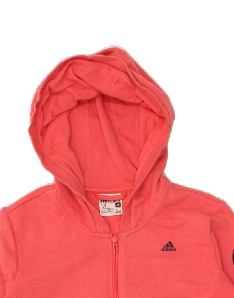 ADIDAS Womens Graphic Zip Hoodie Sweater UK 12/14 Medium Pink Cotton | Vintage Adidas | Thrift | Second-Hand Adidas | Used Clothing | Messina Hembry 