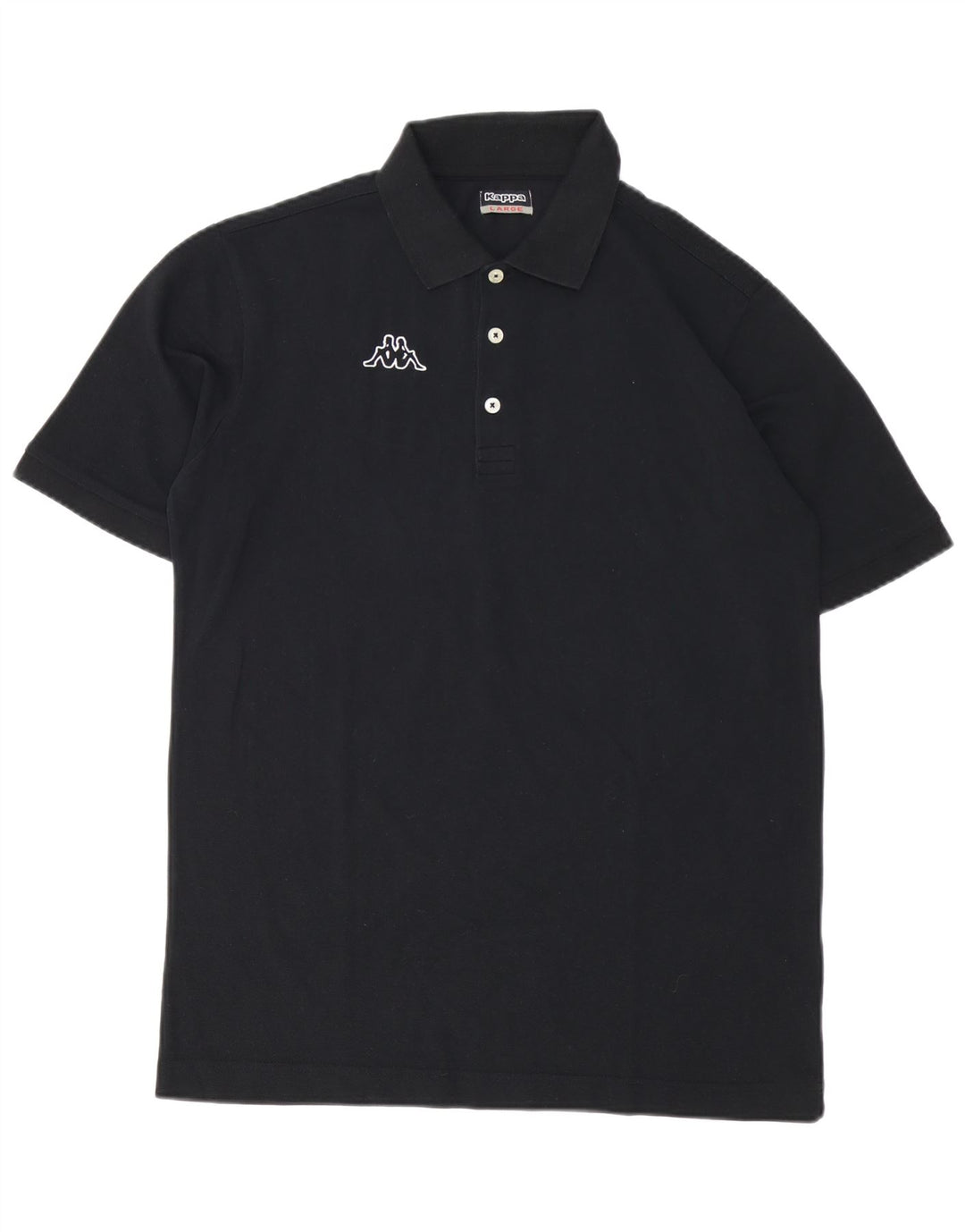 Kappa Mens Graphic Polo Shirt Large Black Cotton