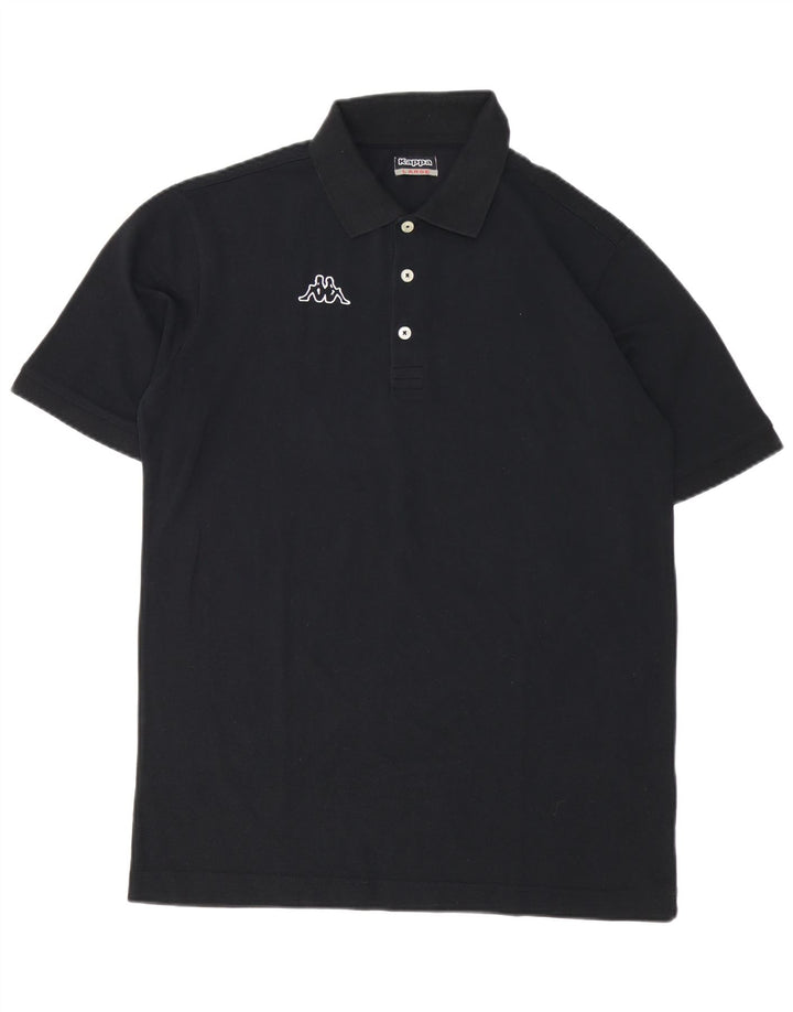Kappa Mens Graphic Polo Shirt Large Black Cotton