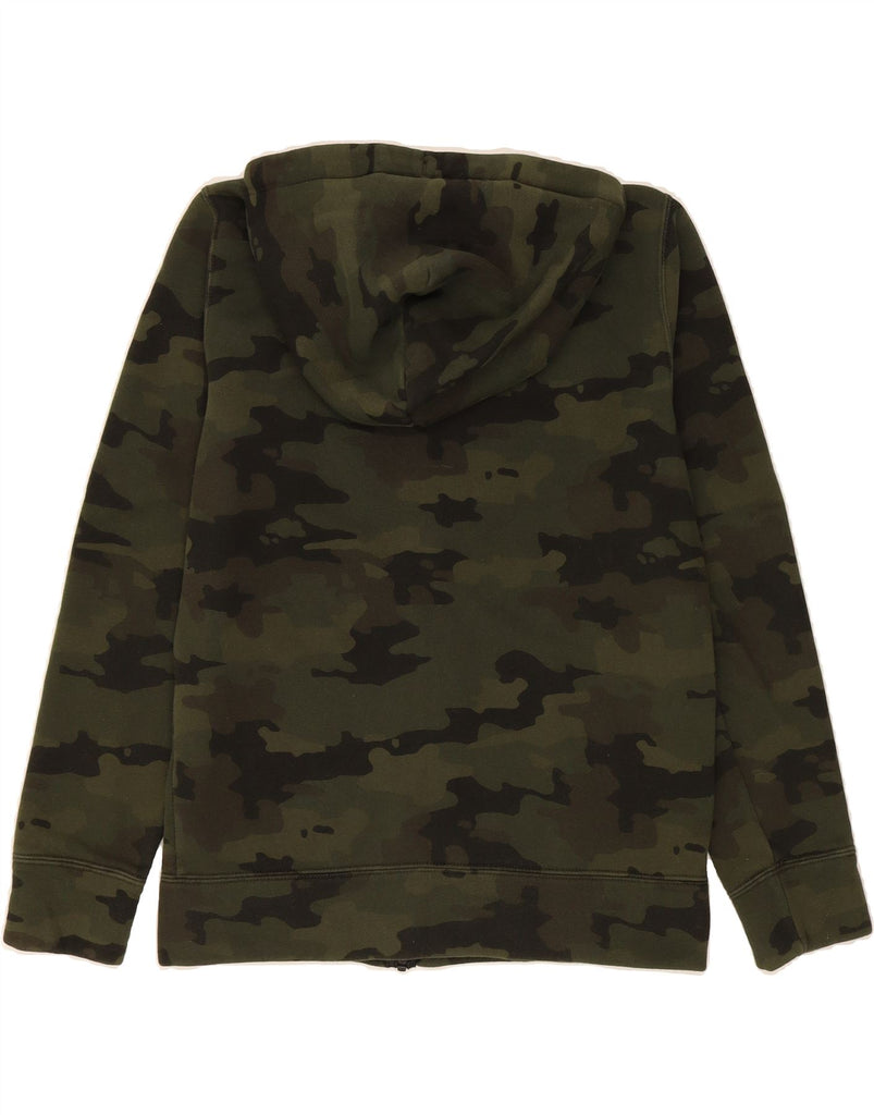 HOLLISTER Mens Graphic Zip Hoodie Sweater Small Khaki Camouflage Cotton Vintage Hollister and Second-Hand Hollister from Messina Hembry 