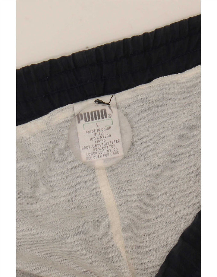 Puma Mens Tracksuit Trousers Large  Navy Blue Nylon