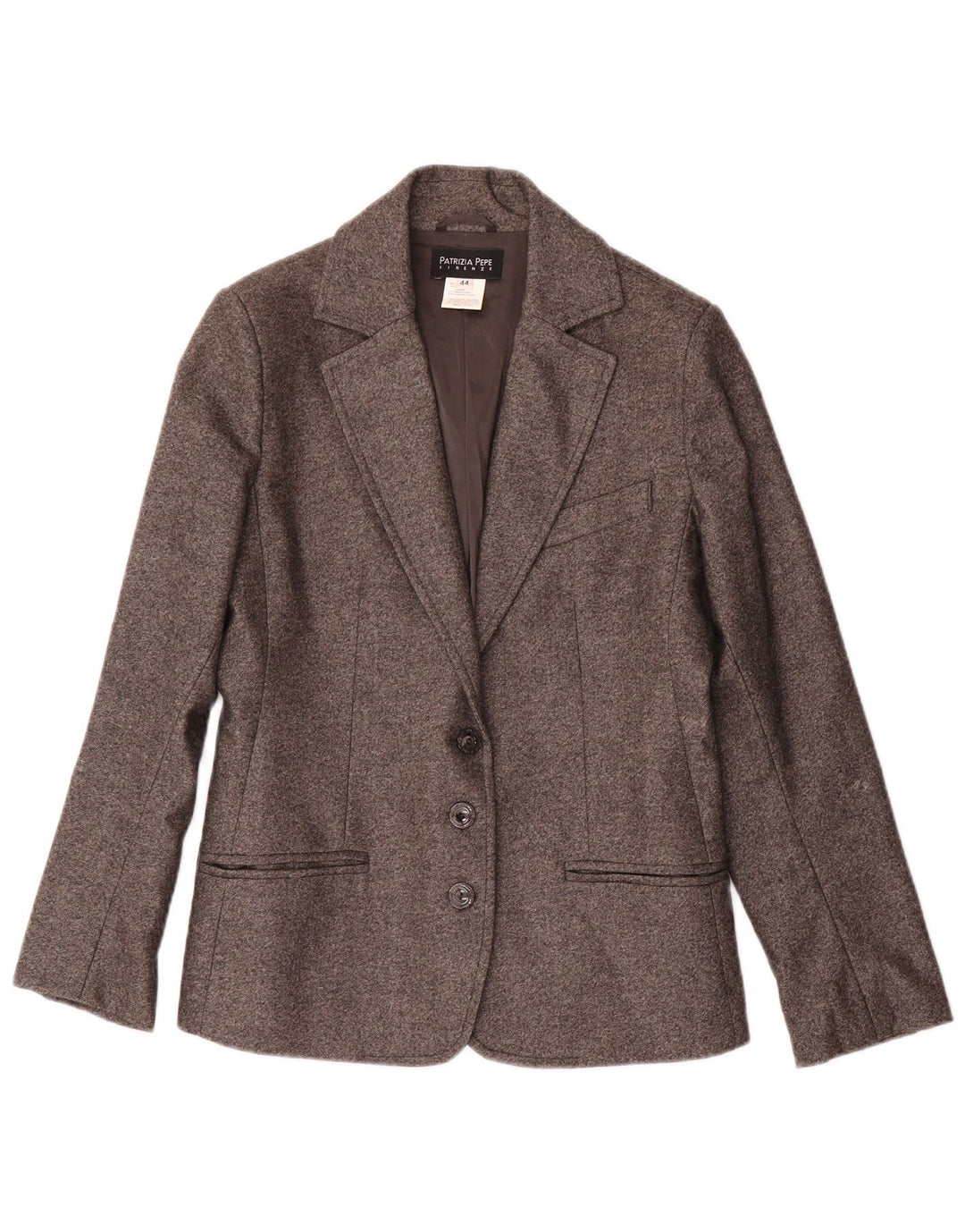 Patrizia Pepe Womens 3 Button Blazer Jacket IT 44 Medium Grey Cotton