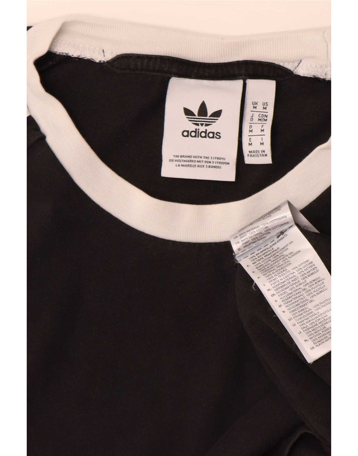 Adidas Mens T-Shirt Top Medium Black Cotton