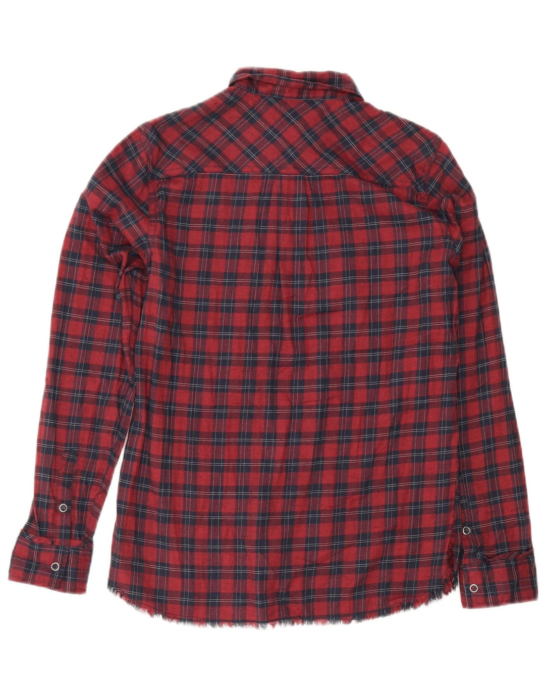 Eddie Bauer Womens Oversized Shirt UK 6 XS Red Check Cotton