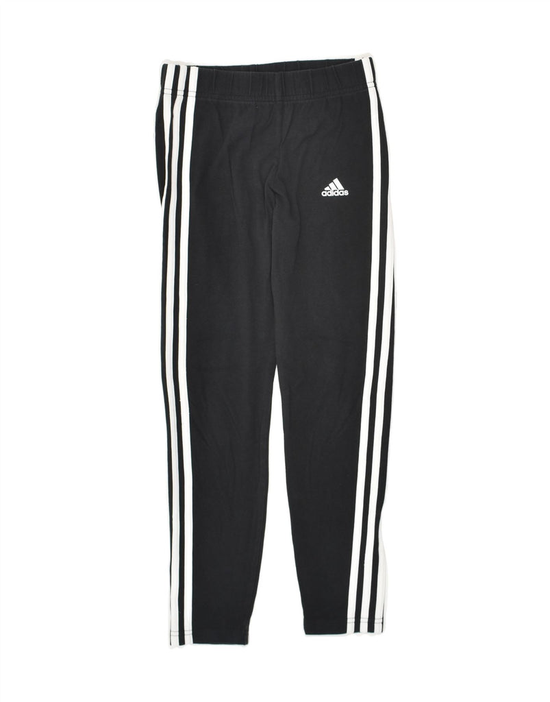 ADIDAS Girls Leggings 11-12 Years Black Cotton | Vintage Adidas | Thrift | Second-Hand Adidas | Used Clothing | Messina Hembry 