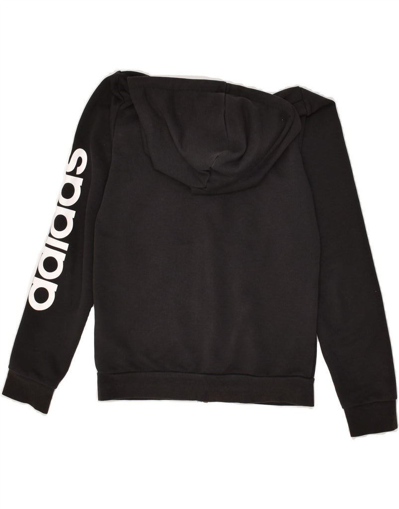 ADIDAS Boys Graphic Zip Hoodie Sweater 11-12 Years Black Cotton | Vintage Adidas | Thrift | Second-Hand Adidas | Used Clothing | Messina Hembry 