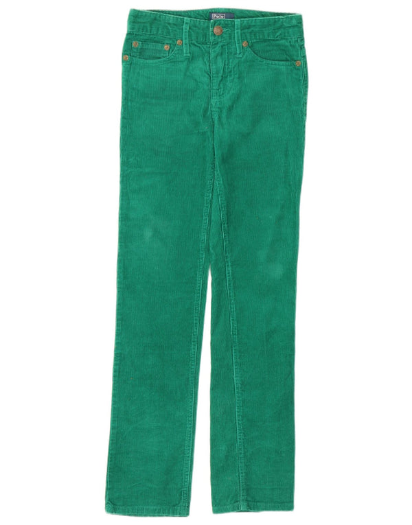Polo Ralph Lauren Womens Slim Corduroy Trousers UK 8 Small W26 L28 Green