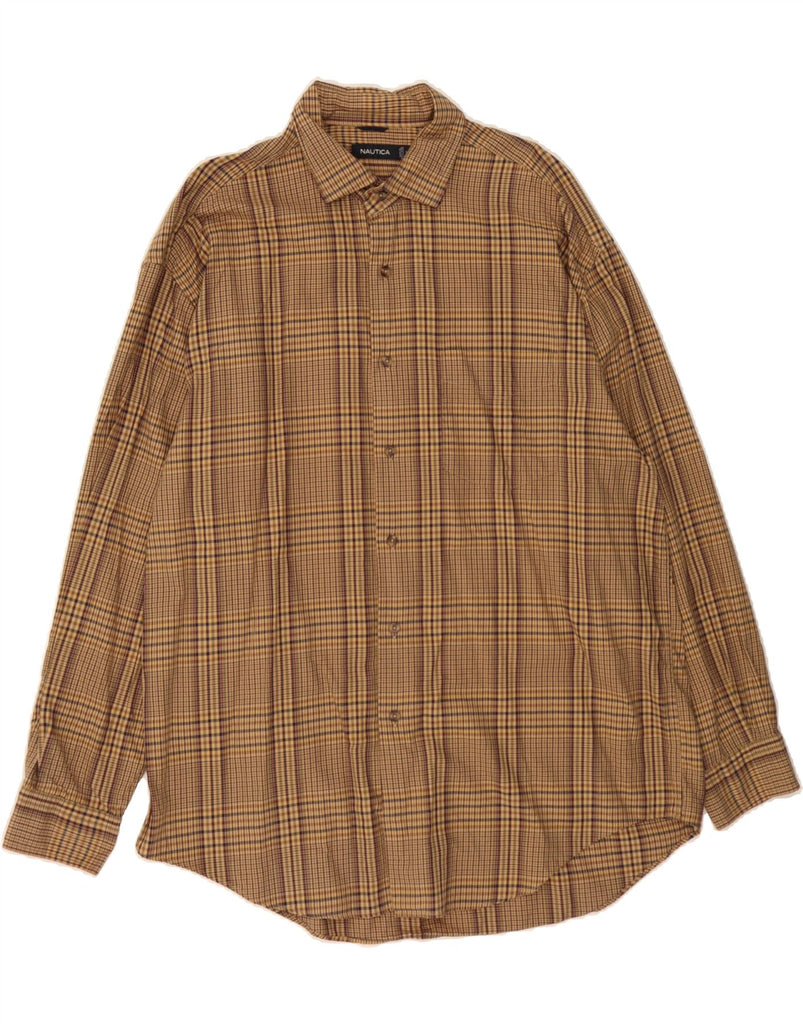 NAUTICA Mens Shirt XL Brown Check Cotton Vintage Nautica and Second-Hand Nautica from Messina Hembry 