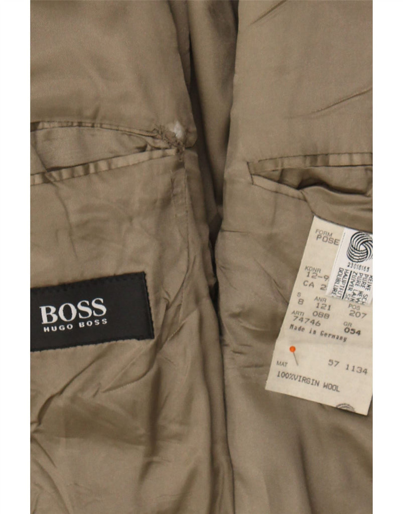 HUGO BOSS Mens 3 Button Blazer Jacket IT 54 2XL Brown Virgin Wool Vintage Hugo Boss and Second-Hand Hugo Boss from Messina Hembry 
