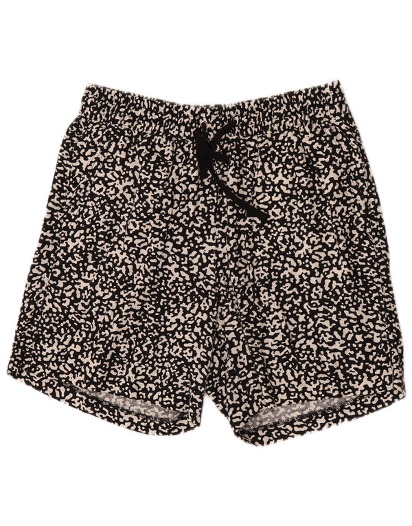 Marks & Spencer Womens Casual Shorts UK 12 Medium W32 Black Animal Print