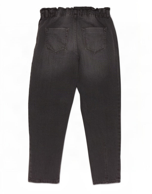 Zara Womens High Waist Crop Tapered Jeans EU 36 XS W26 L24 Black Cotton