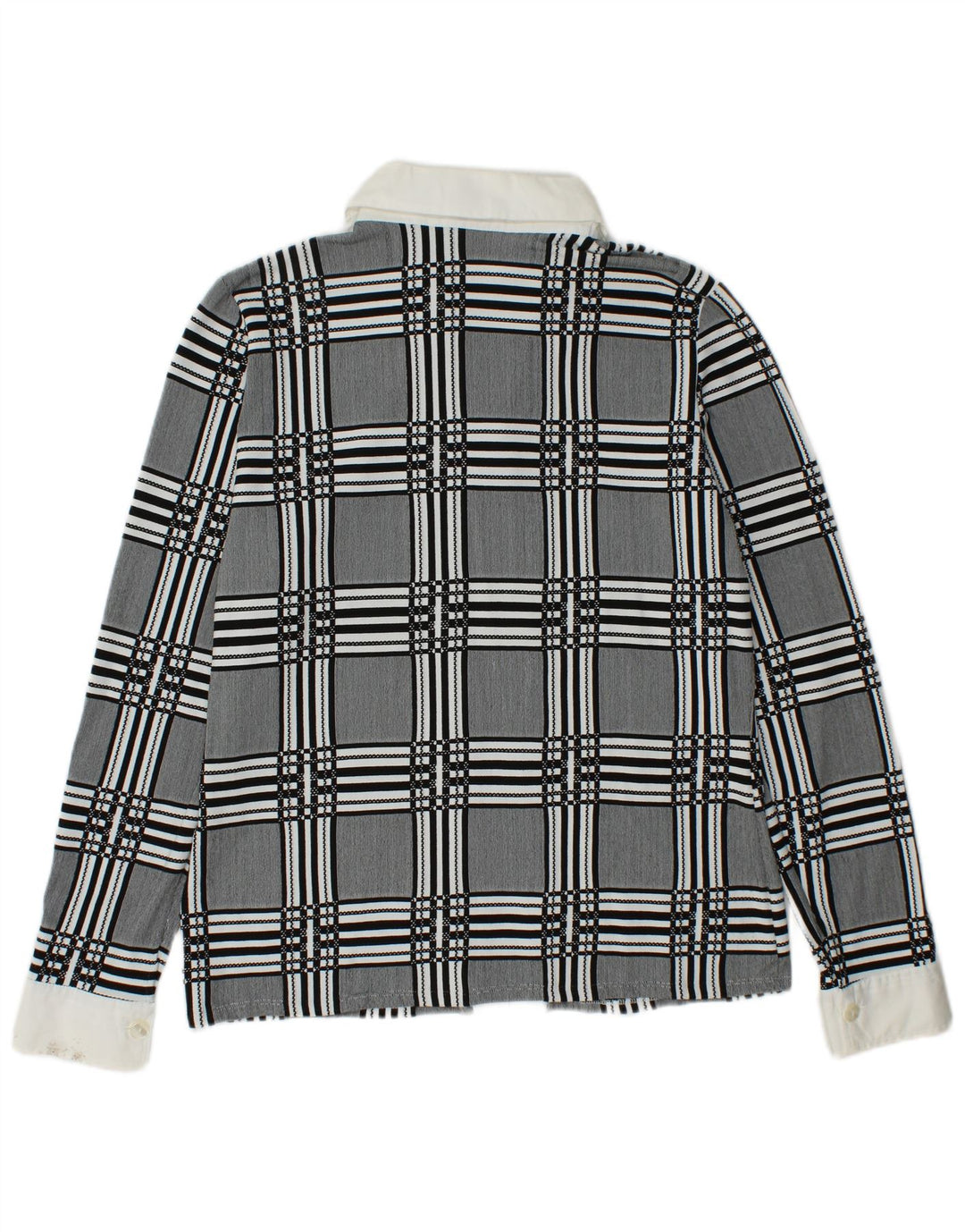 NARACAMICIE Womens Double Breasted Shirt Blouse UK 14 Medium Grey Check