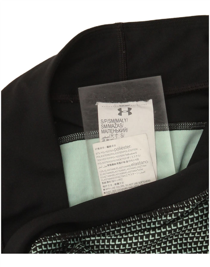 Under Armour Womens Leggings UK 10 Small Black Geometric Polyester