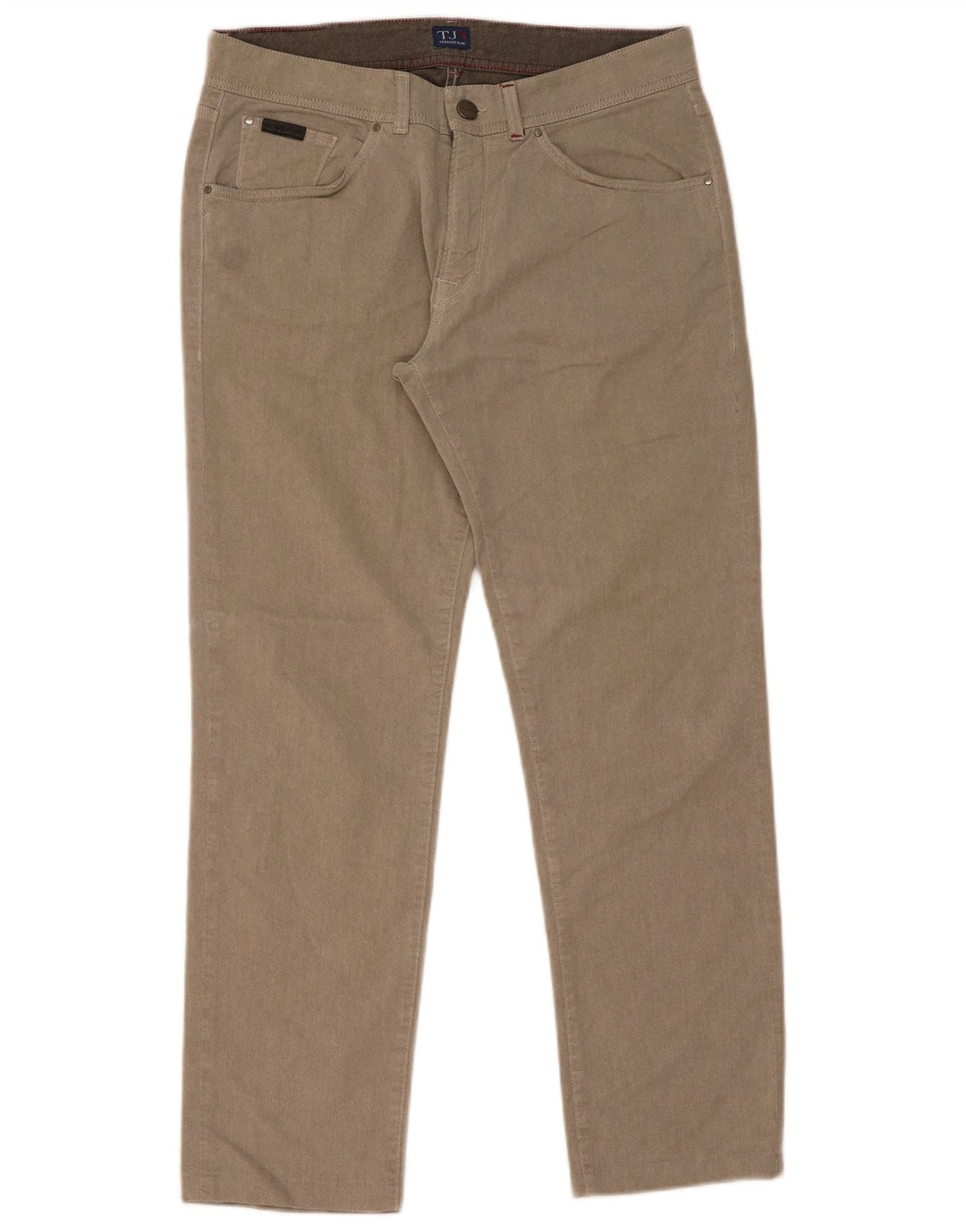 Trussardi Mens Straight Jeans W36 L31 Beige Cotton