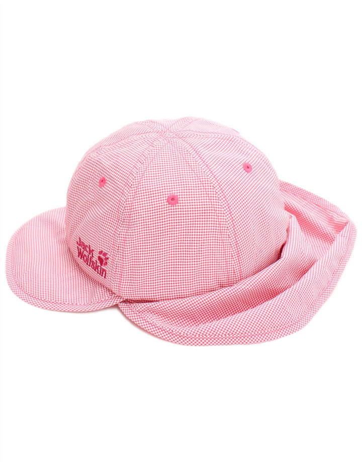 Jack Wolfskin Girls Neck Drape Trapper Hat 4-5 Years Small Pink Houndstooth