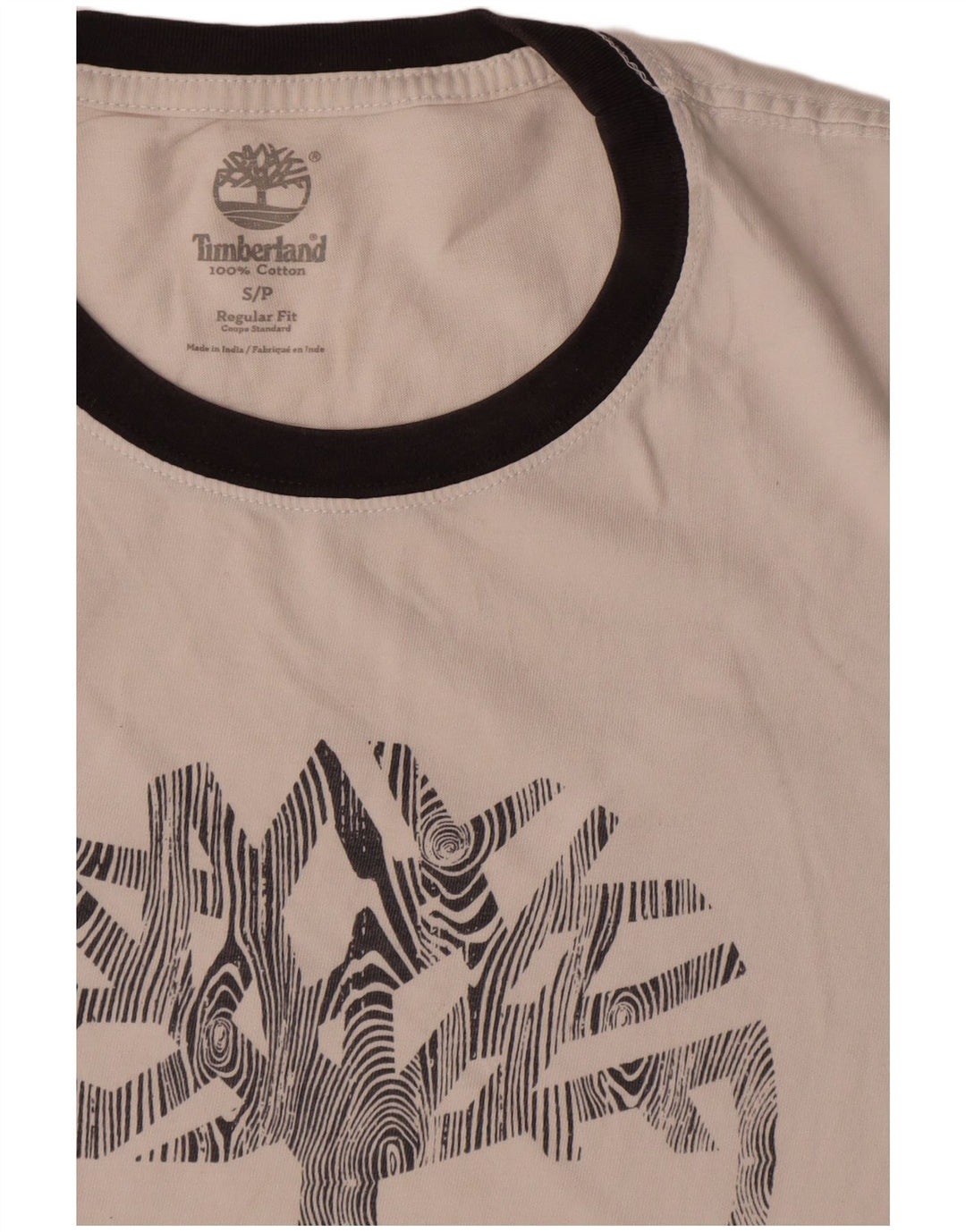 Timberland Mens Regular Fit Graphic T-Shirt Top Small White Cotton