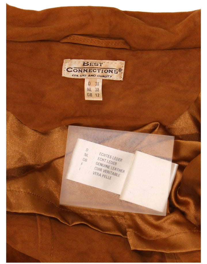 Vintage Womens Suede Jacket UK 12 Medium Brown Leather Classic