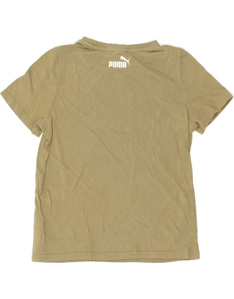 PUMA Boys Graphic T-Shirt Top 7-8 Years Small Khaki Cotton | Vintage Puma | Thrift | Second-Hand Puma | Used Clothing | Messina Hembry 