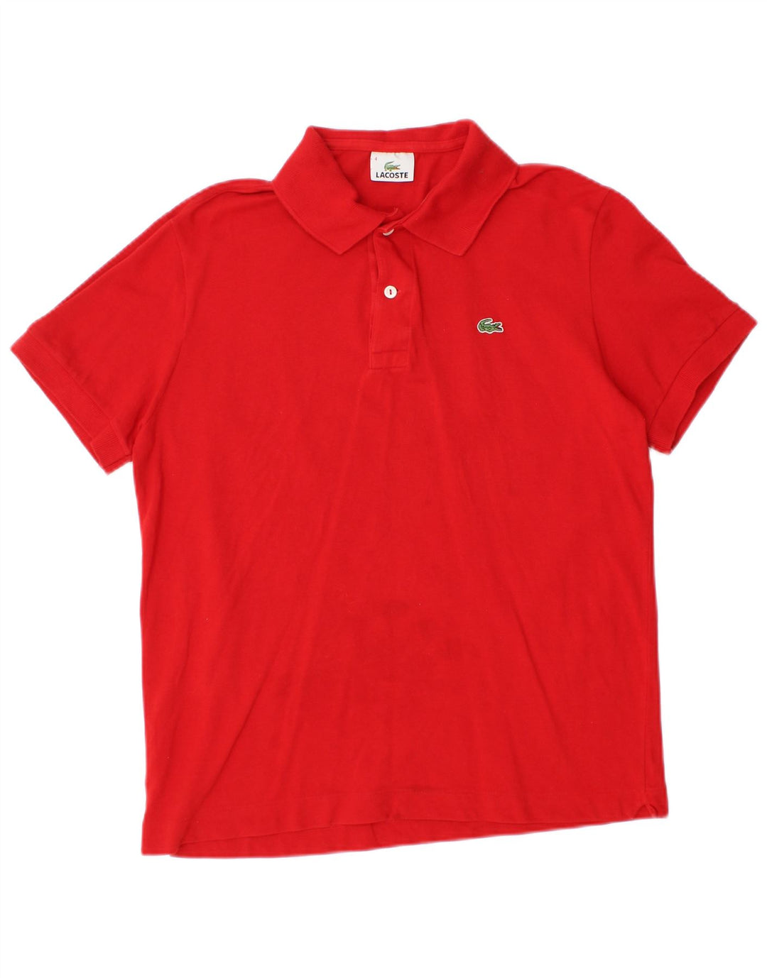 Lacoste Mens Polo Shirt Size 4 Medium Red Cotton