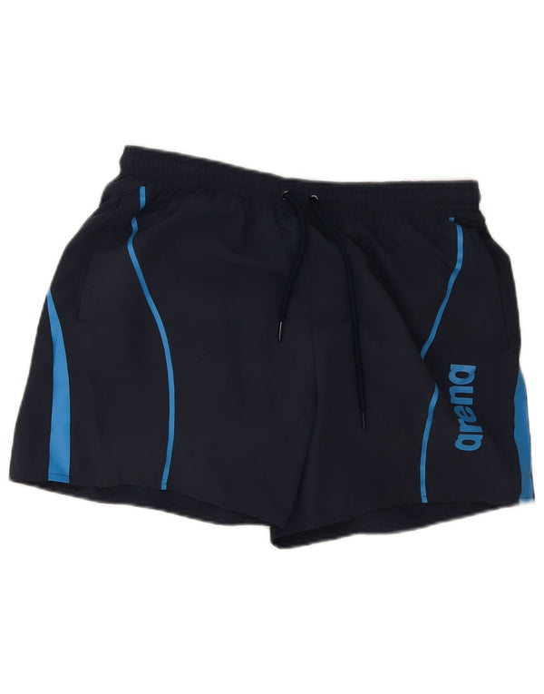 Arena Mens Graphic Sport Shorts XL Navy Blue Colourblock Polyester