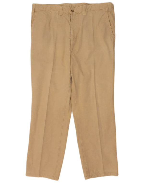 Vintage Mens Straight Chino Trousers W40 L31 Beige