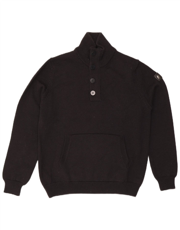 Marina Yachting Mens Button Neck Jumper Sweater 2XL Black Wool