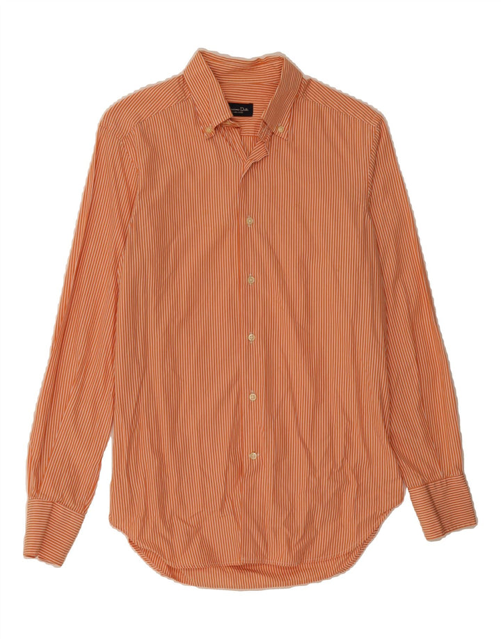 MASSIMO DUTTI Mens Shirt Size 39 15 1/2 Medium Orange Pinstripe Vintage Massimo Dutti and Second-Hand Massimo Dutti from Messina Hembry 