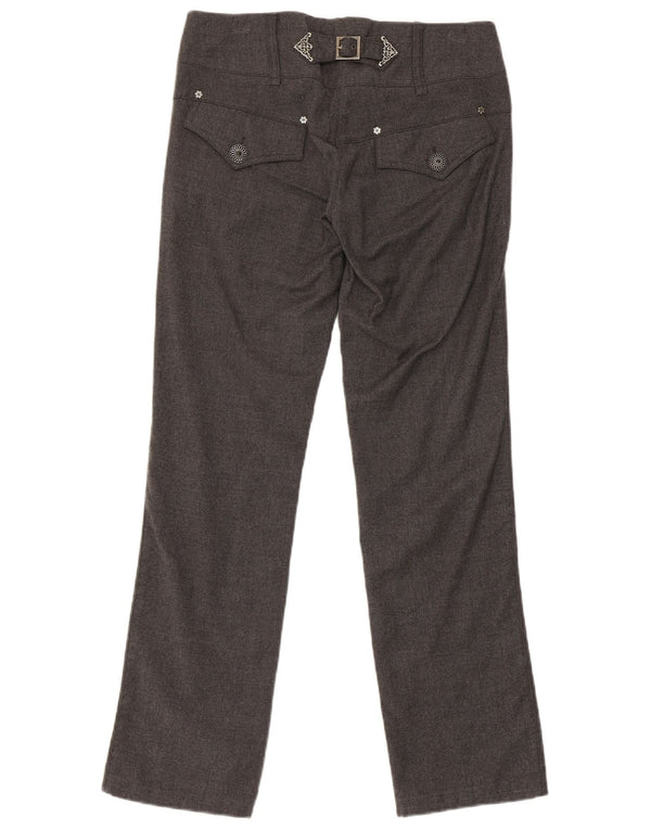 Pinko Womens Regular Casual Trousers UK 8 Small W30 L29 Grey Wool
