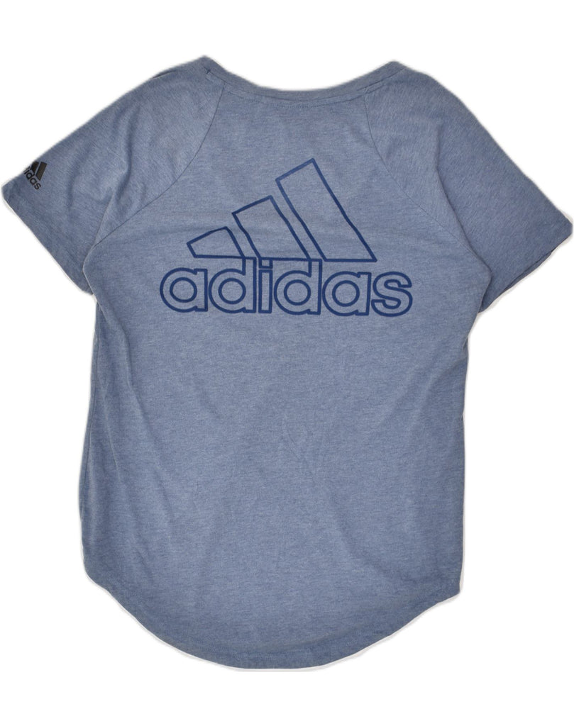 ADIDAS Womens Graphic T-Shirt Top UK 12 Medium Blue | Vintage Adidas | Thrift | Second-Hand Adidas | Used Clothing | Messina Hembry 