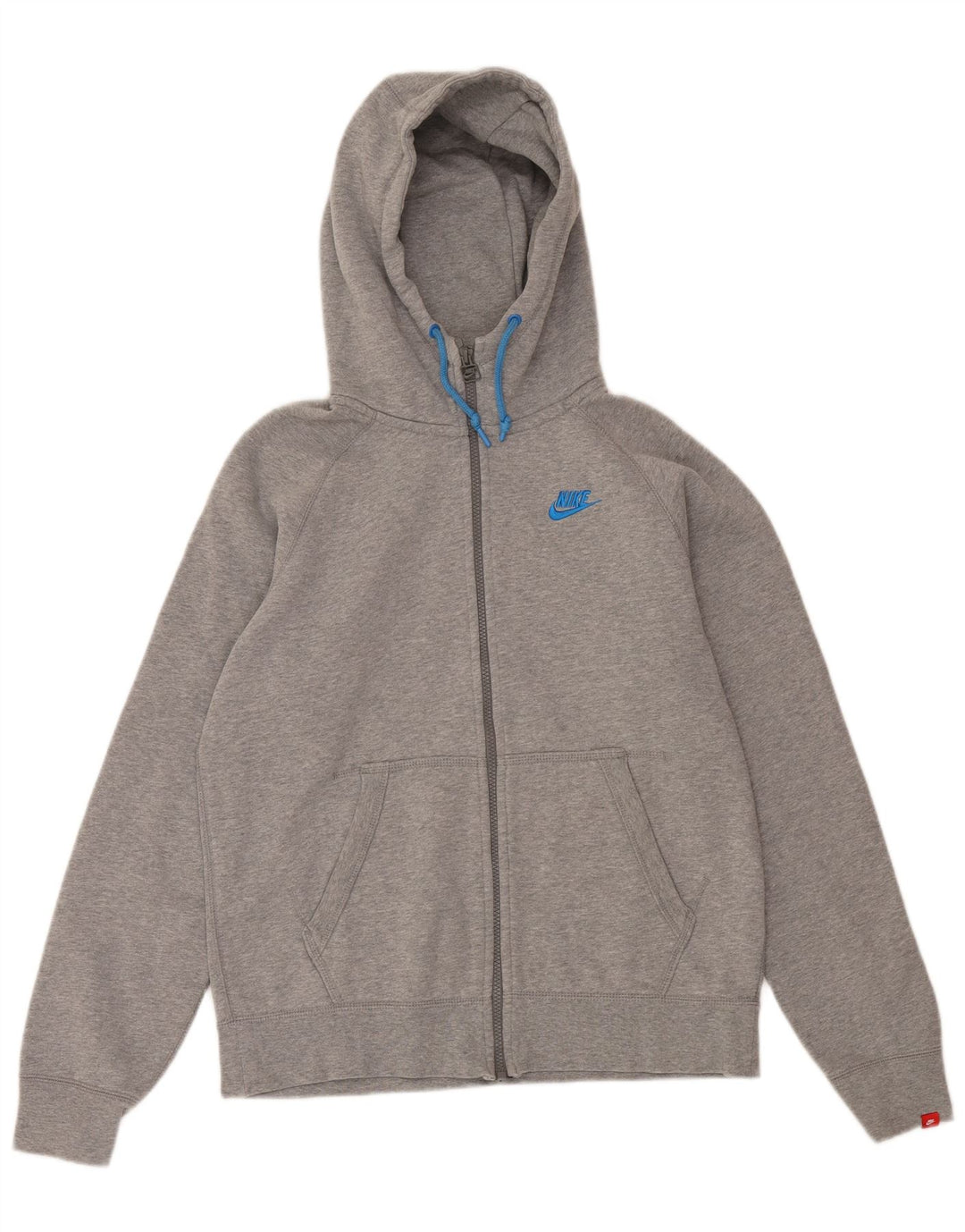 Nike Mens Zip Hoodie Sweater Medium Grey Cotton Sports