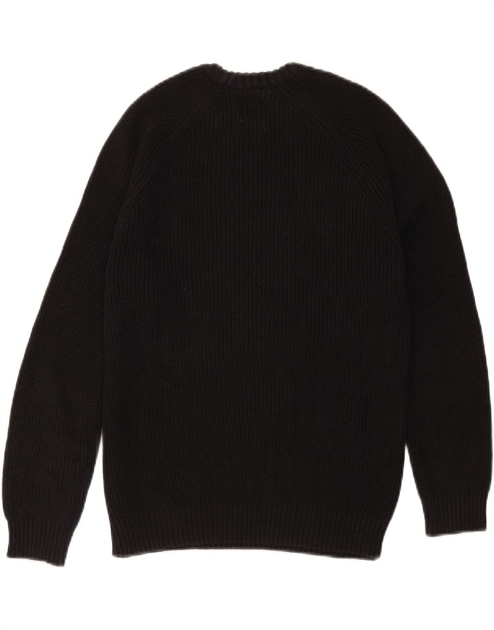 Zara Womens Oversized Crew Neck Jumper Sweater UK 10 Small Black