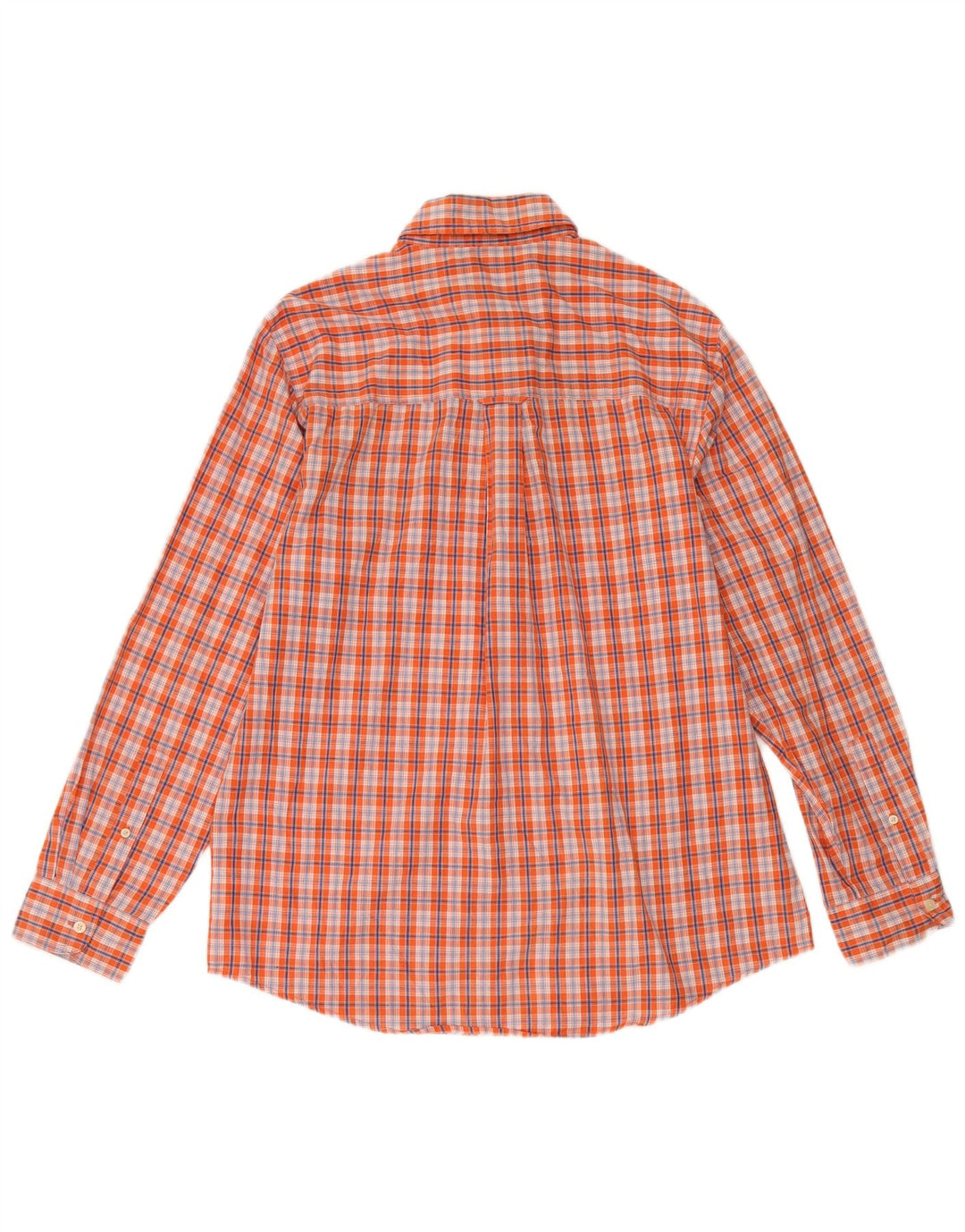 CHAPS Mens Shirt Medium Orange Check Cotton
