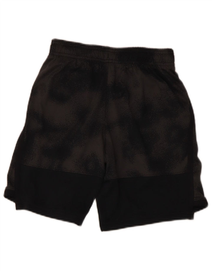 UNDER ARMOUR Girls Graphic Sport Shorts 7-8 Years Small Black Camouflage