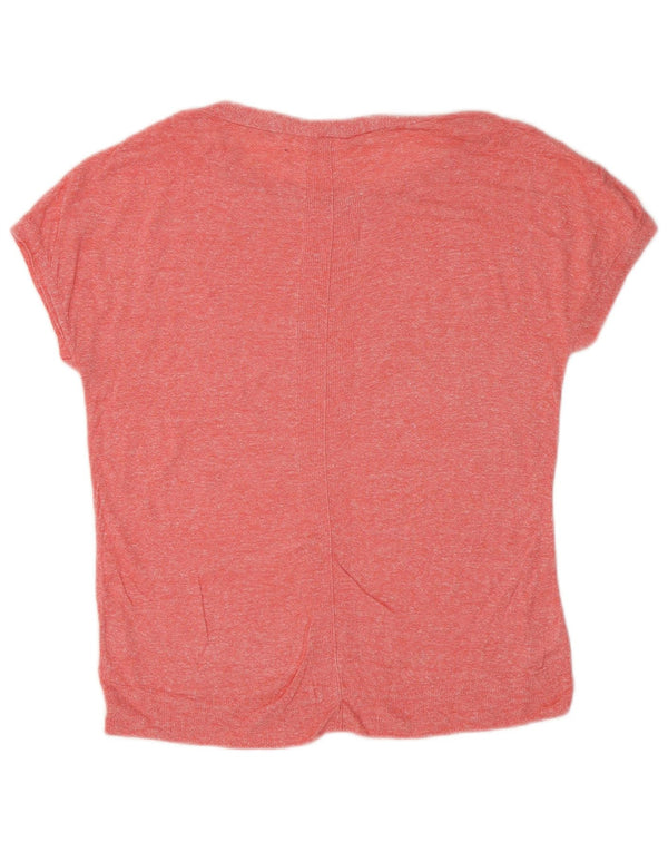 Gap Womens Tall Oversized Graphic T-Shirt Top UK 10 Small Pink Flecked