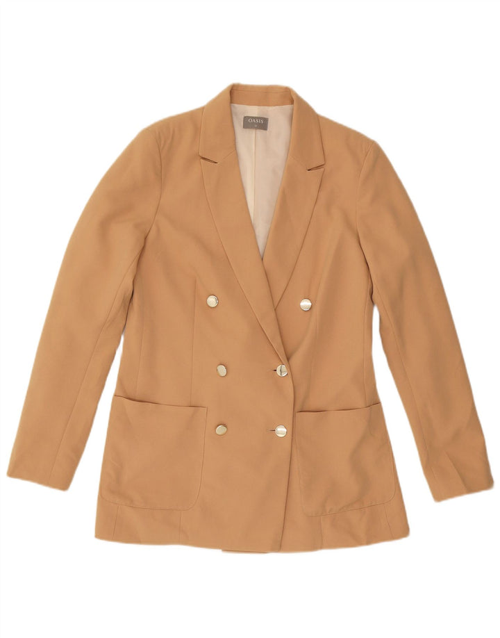 Oasis Womens Double Breasted Blazer Jacket UK 10 Small  Beige Polyester