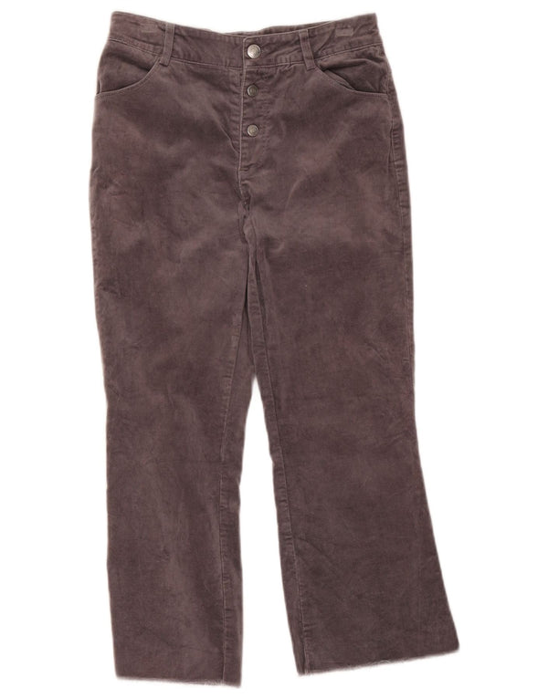 Benetton Girls Velvet Casual Trousers 11-12 Years 2XL W28 L21 Grey Cotton