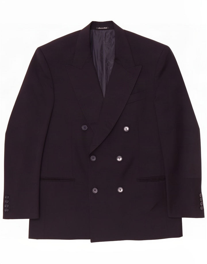 Paul & Shark Mens Double Breasted Blazer Jacket UK 36 Small Navy Blue Wool