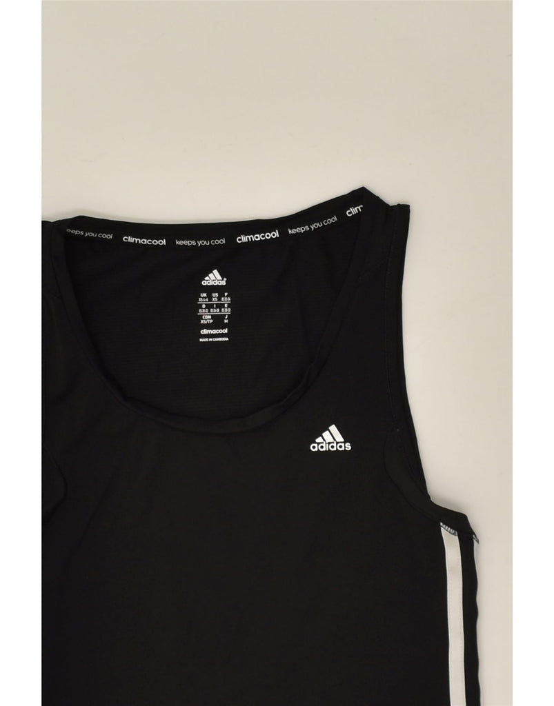 ADIDAS Womens Vest Top UK 4/6 XS Black Polyamide | Vintage Adidas | Thrift | Second-Hand Adidas | Used Clothing | Messina Hembry 