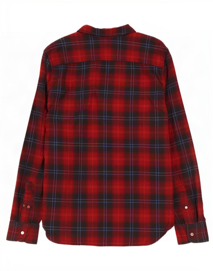 Levi's Mens Flannel Shirt Medium Red Check Cotton