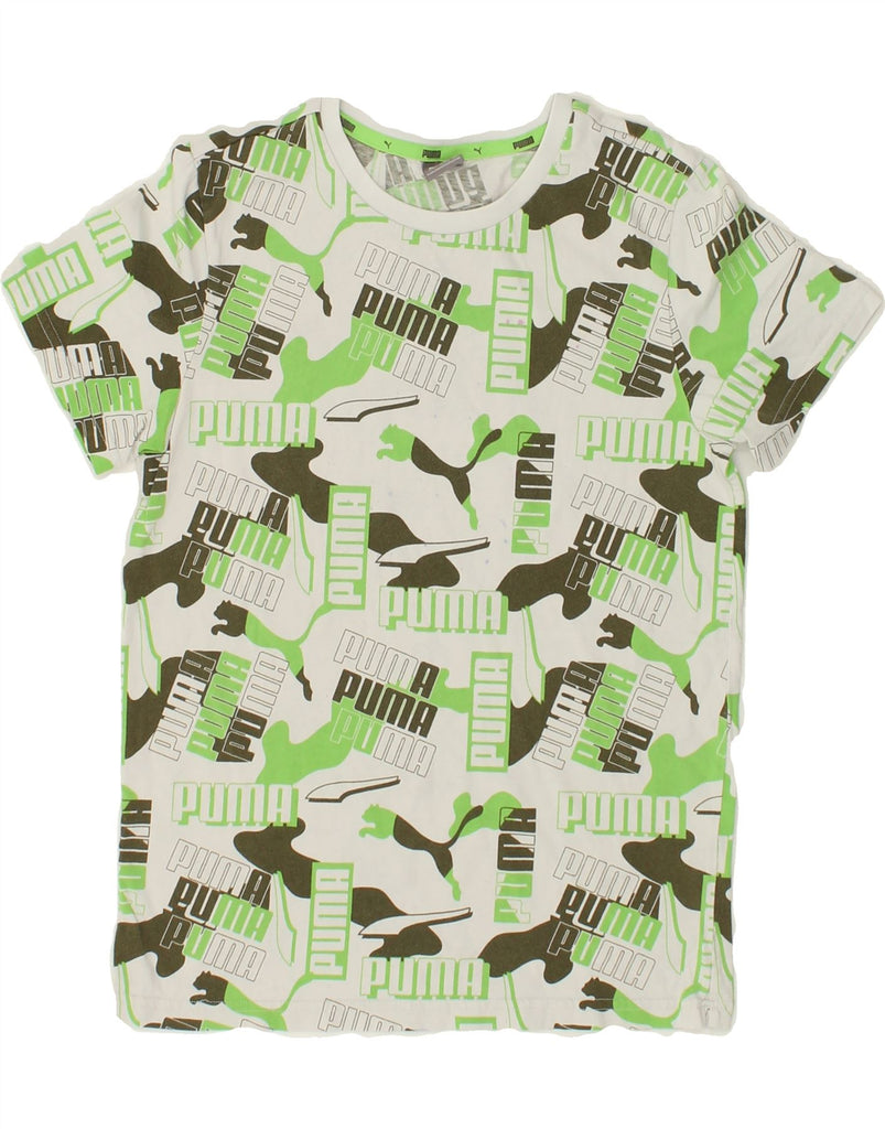 PUMA Boys Graphic T-Shirt Top 13-14 Years Green | Vintage Puma | Thrift | Second-Hand Puma | Used Clothing | Messina Hembry 