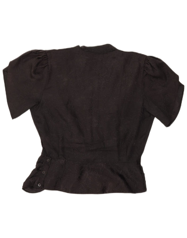 Yessica Womens Blouse Top EU 38 Medium Black Floral Polyester