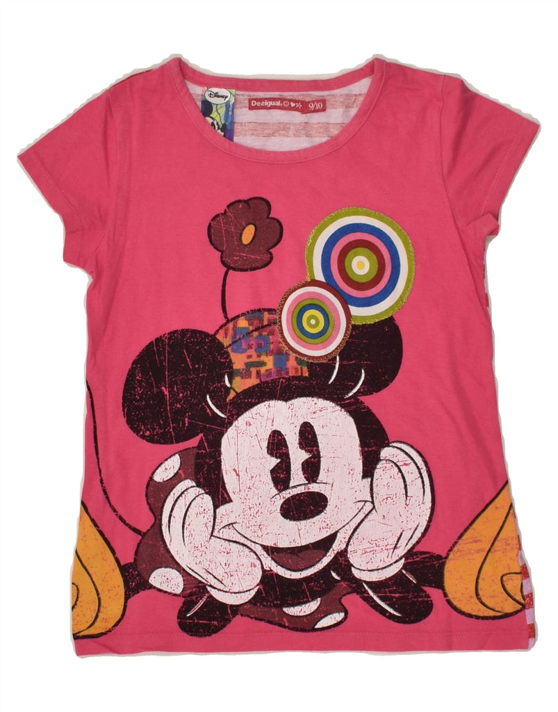 DESIGUAL Girls Minnie Graphic T-Shirt Top 9-10 Years Pink Striped | Vintage Desigual | Thrift | Second-Hand Desigual | Used Clothing | Messina Hembry 