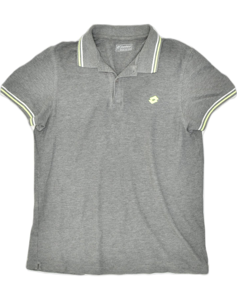 LOTTO Mens Polo Shirt Large Grey Cotton | Vintage | Thrift | Second-Hand | Used Clothing | Messina Hembry 