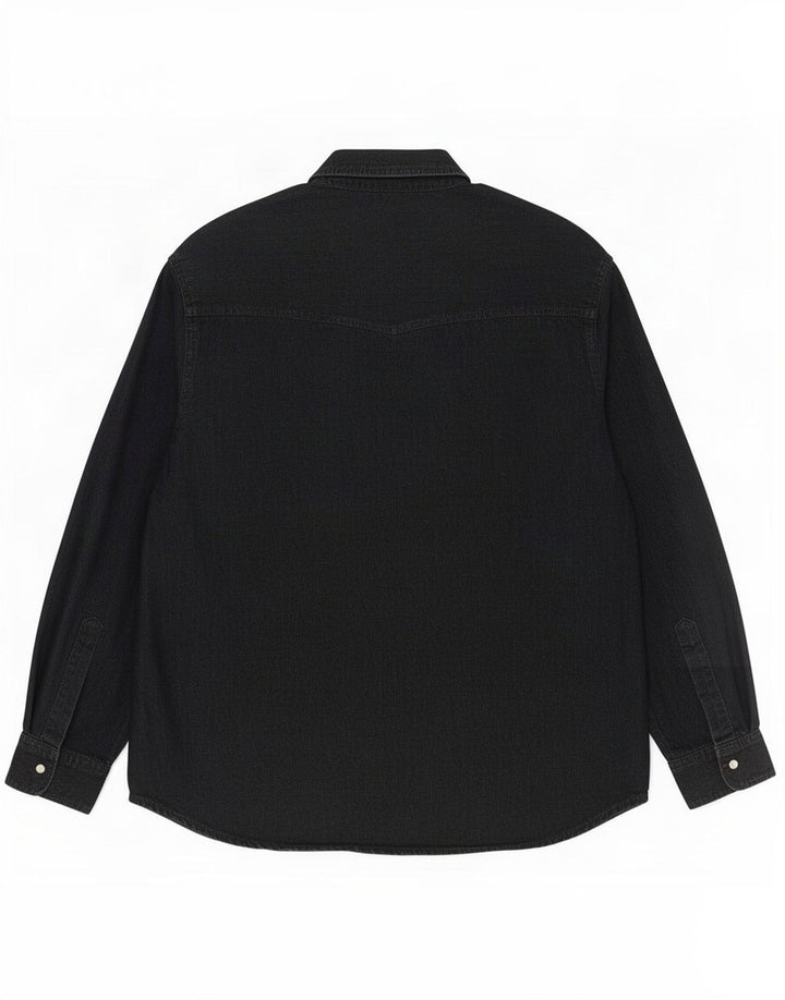 Vintage Mens Shirt Large Black Cotton