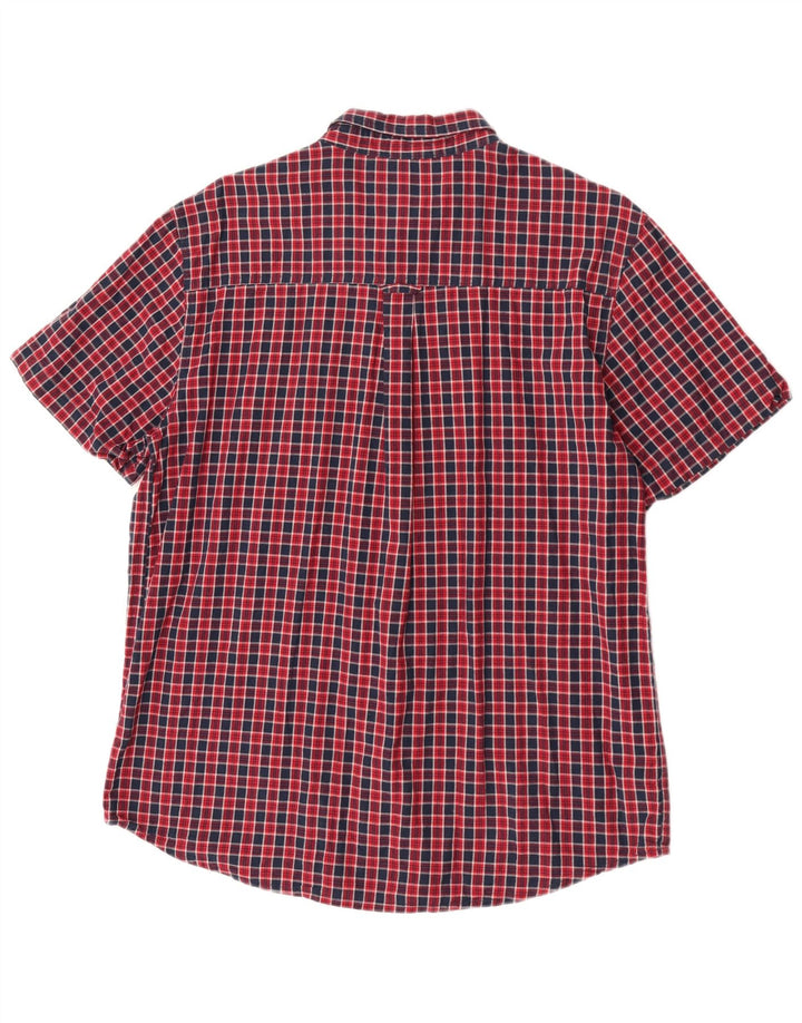 Animal Mens Short Sleeve Shirt XL Red Check Cotton